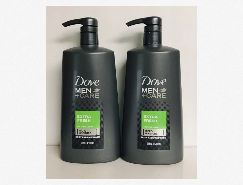 Dove Men+Care Extra Fresh Body Wash, 2 Count, 23.5 oz Each, Refreshing Clean for Men