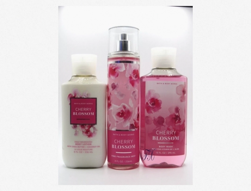 Bath & Body Works Cherry Blossom Body Mist, Lotion, and Wash Set – 3 Piece Fragrance Collection