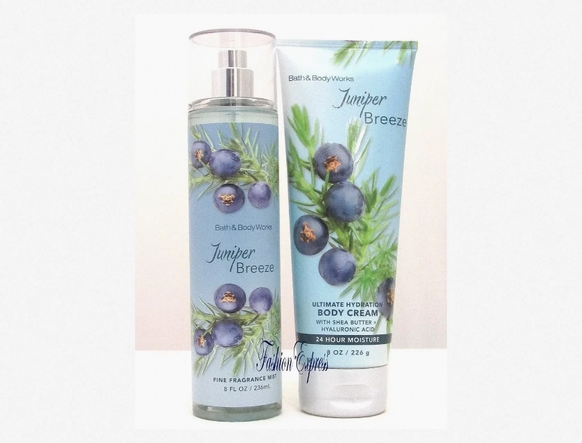 Bath and Body Works Juniper Breeze Body Mist and Body Cream Set