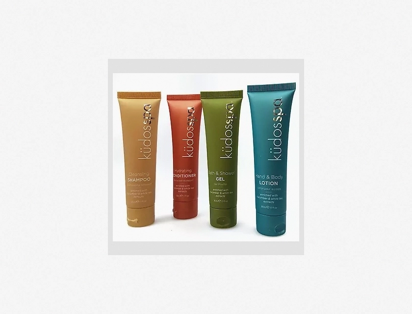 Kudos Spa Mini Hotel Shampoo, Conditioner, Body Wash, and Body Lotion 200 Pack