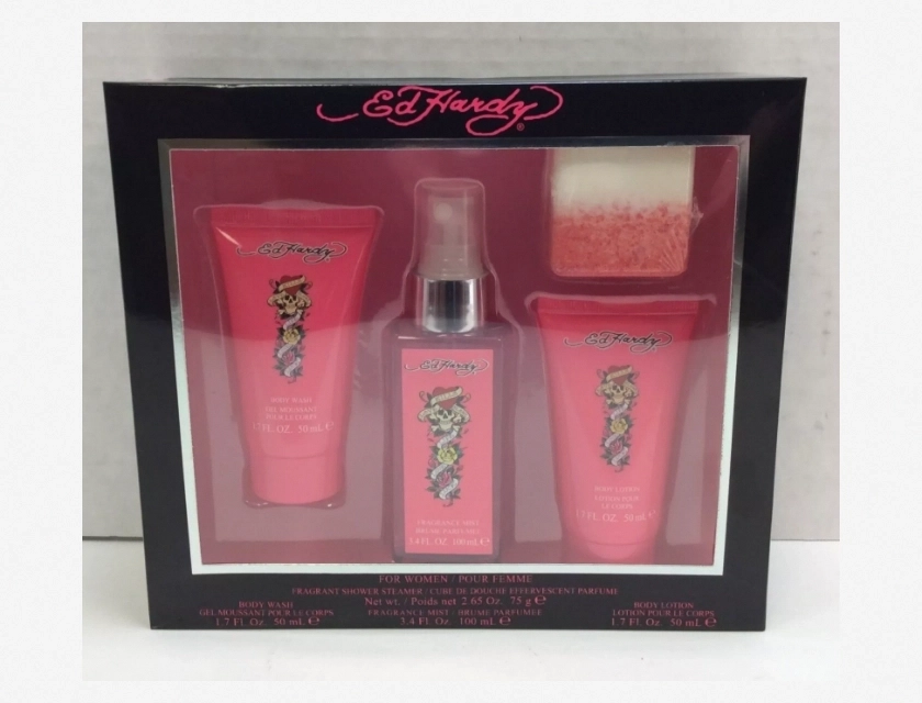 Ed Hardy Women’s Perfume Fragrance Set with Body Wash, Body Lotion, Body Mist, and Bath Essentials