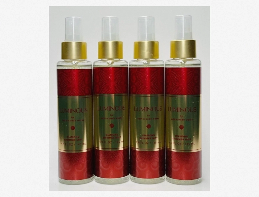 Bath & Body Works Luminous Scented Diamond Shimmer Mist Spray, Pack of 4