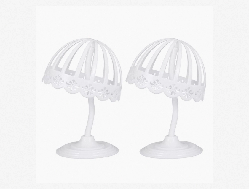 2-Piece Bonnet Stand Countertop Hat Display for Bonnets, Black
