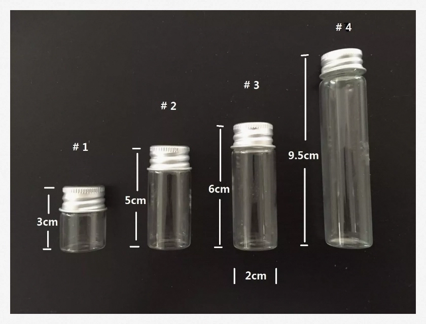 2cm Slender Borosilicate Glass Bottle for Powder Storage, Airtight Spice Jar, Small Travel Container