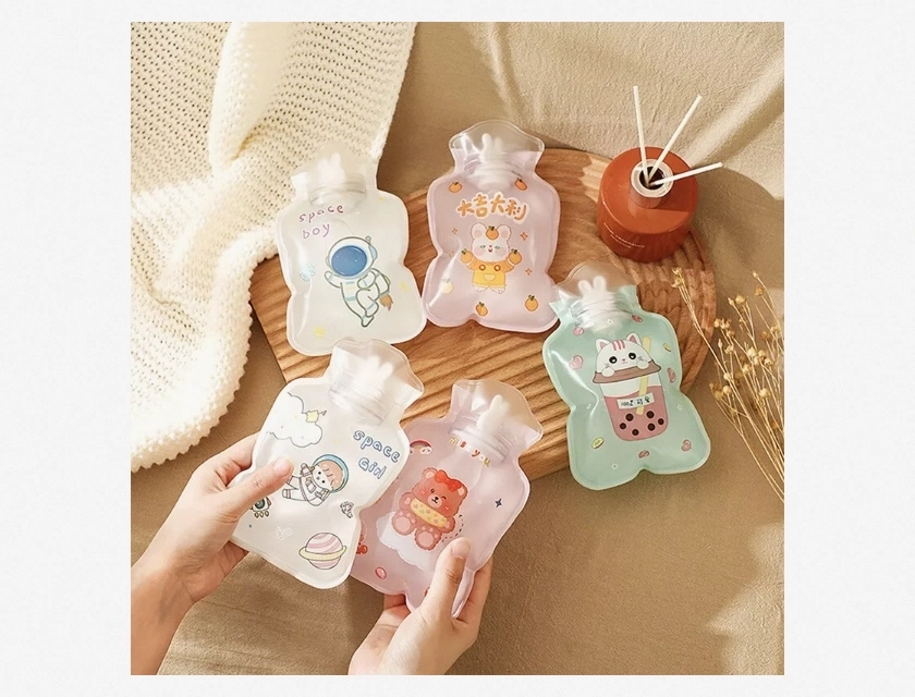 Cartoon Water Bottle Portable Small Cute Warm Design for Kids and Adults