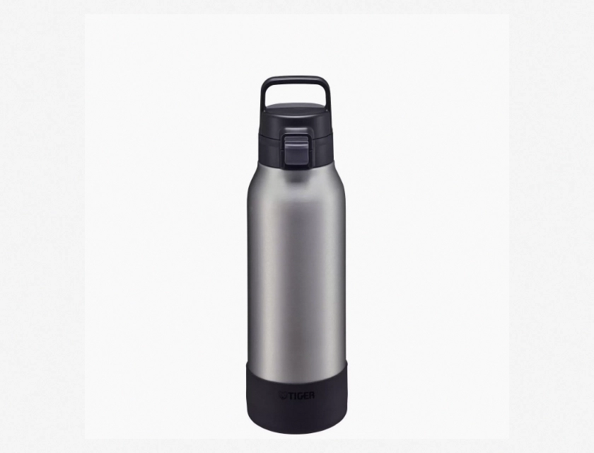 Tiger 1.2L Stainless Steel Water Bottle with Wide Mouth for Direct Drinking, Cold Storage, Silver