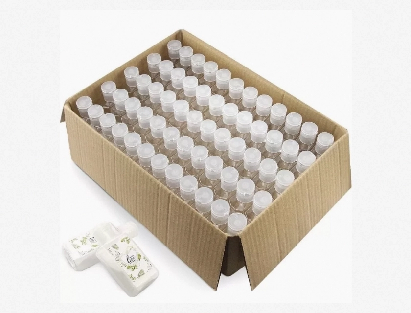 Clear Plastic Bottles with Flip Tops 4 oz 60-Pack Empty Refillable for Hand Sanitizer and Lotion