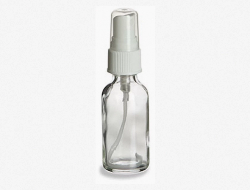 Boston Round Glass Bottles with Atomizer Spray 12 Pack 1 oz 30 ml