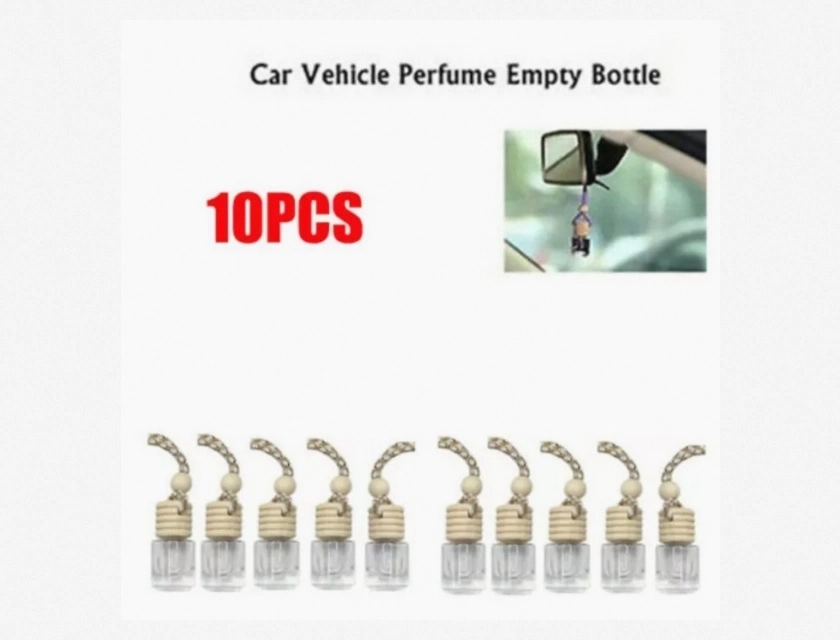 10 Pack Glass Hanging Air Freshener Diffuser Bottles for Essential Oils and Perfume