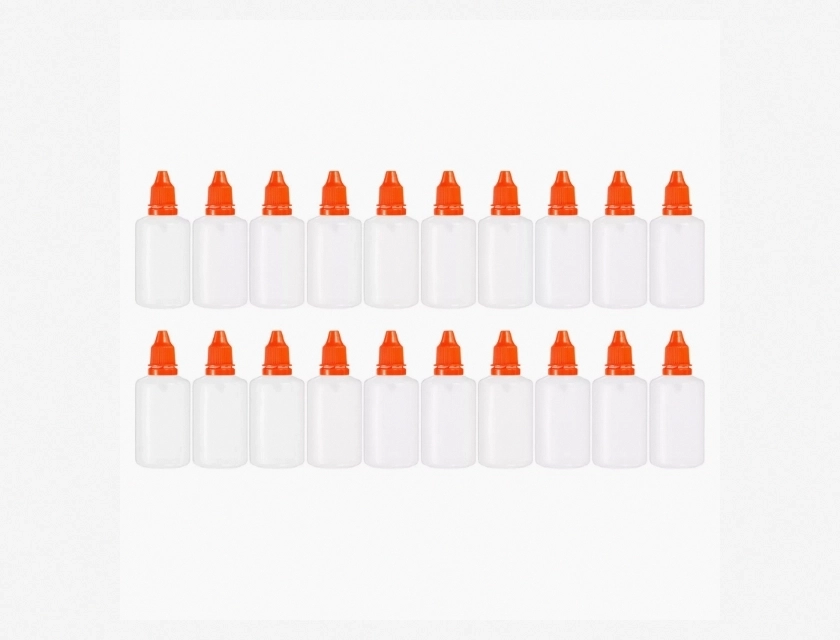 PE Liquid Dropper Bottles with Caps 50 ml 20-Pack Orange