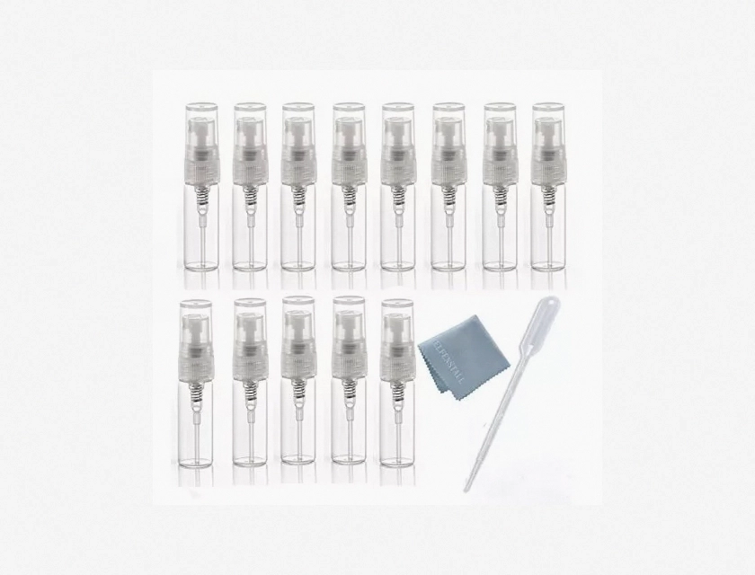 Mini Clear Fine Mist Atomizer Glass Bottles Refillable 3ml 25 Pack