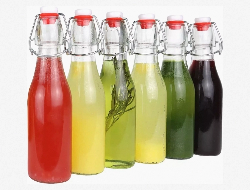 Swing Top Glass Bottles with Stoppers, 8.5 oz, 6 Pack