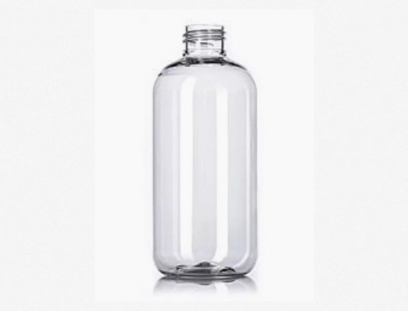 Clear PET Plastic Boston Round Bottles 12oz with 24/410 Neck Finish, 10 Pack