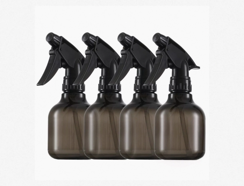 4-Pack Plastic Smoke Hair Spray Bottle 8 oz Leak Proof BPA Free