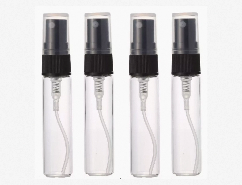 4 Pack 10ml Clear Glass Spray Bottles Refillable Portable Fine Mist