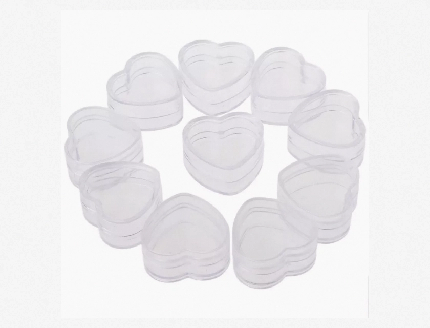 Heart Shaped Cream Boxes, Transparent, 10 Count for Gift Packaging
