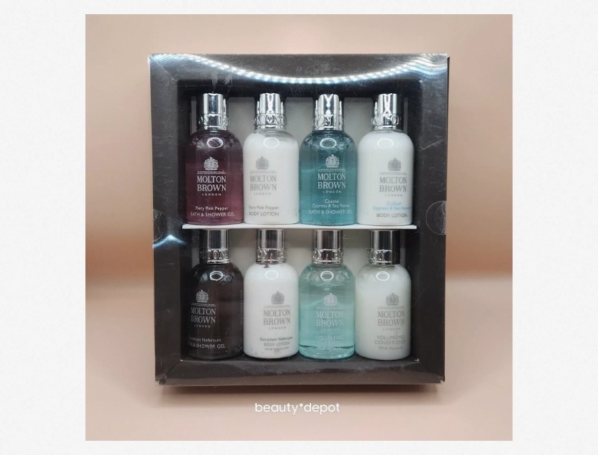 Molton Brown Discovery and Hair Collection, 10 Piece Set with Shampoo, Conditioner, and Body Wash