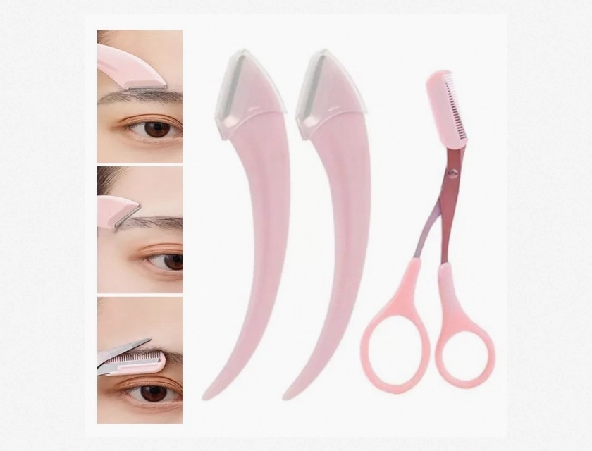 Beauty Comb and Eyebrow Scissors for Eyebrow Trimming and Hair Removal