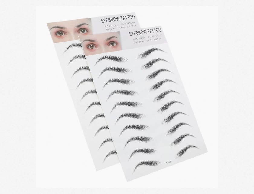 Eyebrow Stencil Kit with 3D Stickers for Women – Makeup Grooming Tool, 2 Pieces