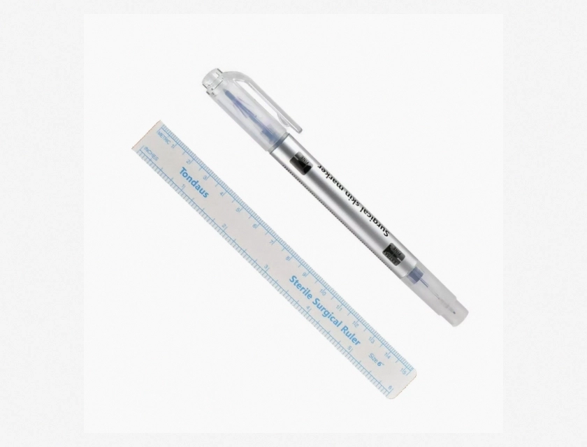 Microblading Pen and Ruler for Semi-Permanent Makeup Eyebrow Tattoos