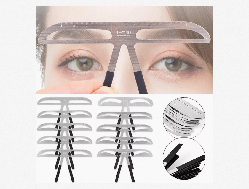 Stainless Steel Eyebrow Shaping Stencils – Grooming Shaper Template Makeup Tool