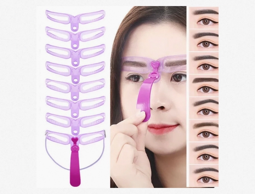 Eyebrow Shaping Stencils 8 Styles Reusable Brow Templates for Perfect Arches