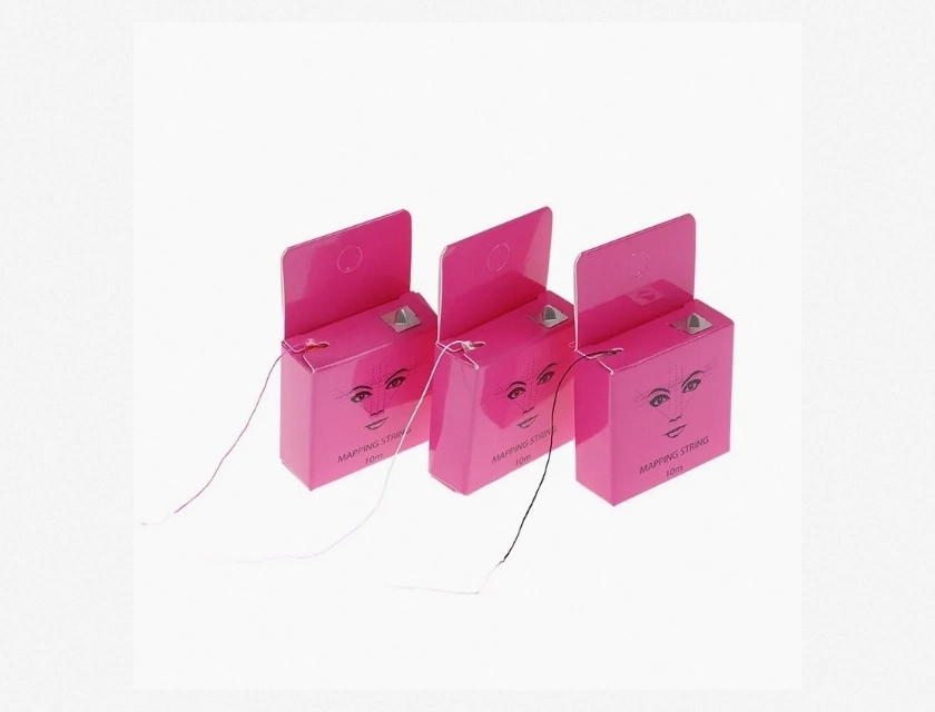 Eyebrow Tattoo Mapping String 10m, 3 Colors with Ink Marker