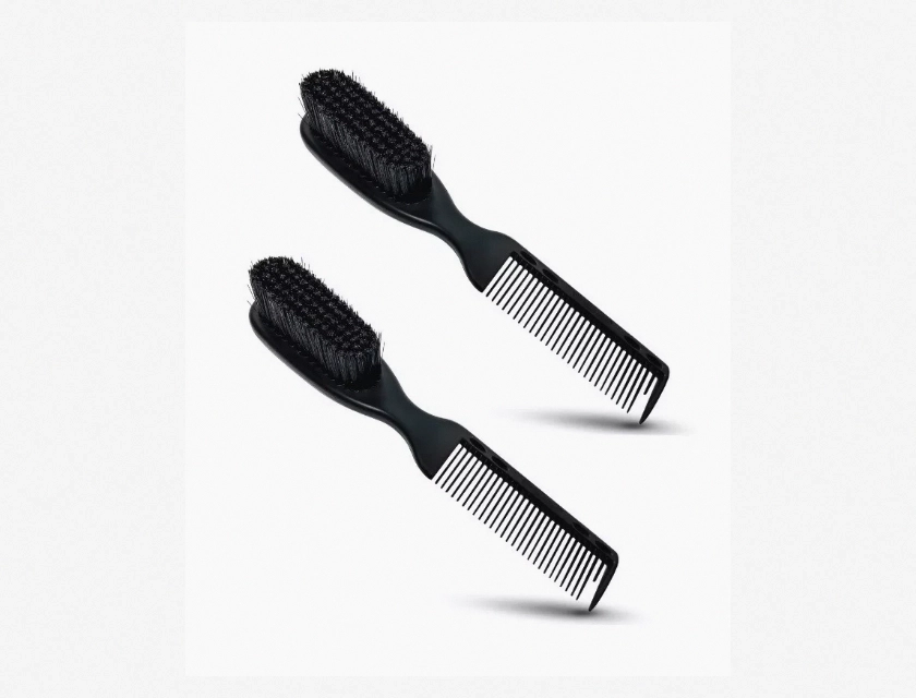 Tru Barber Pro Fading Brush, Beard Brush, and Clipper Cleaning Brush 2-Piece Set