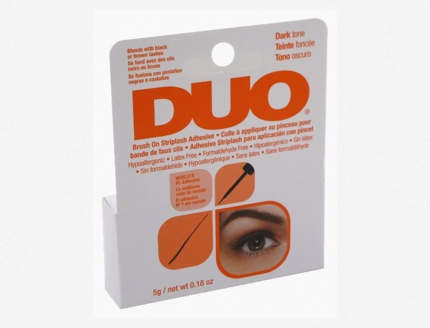DUO Brush-On Striplash Adhesive Eyelash Glue, Dark Tone, Orange Label