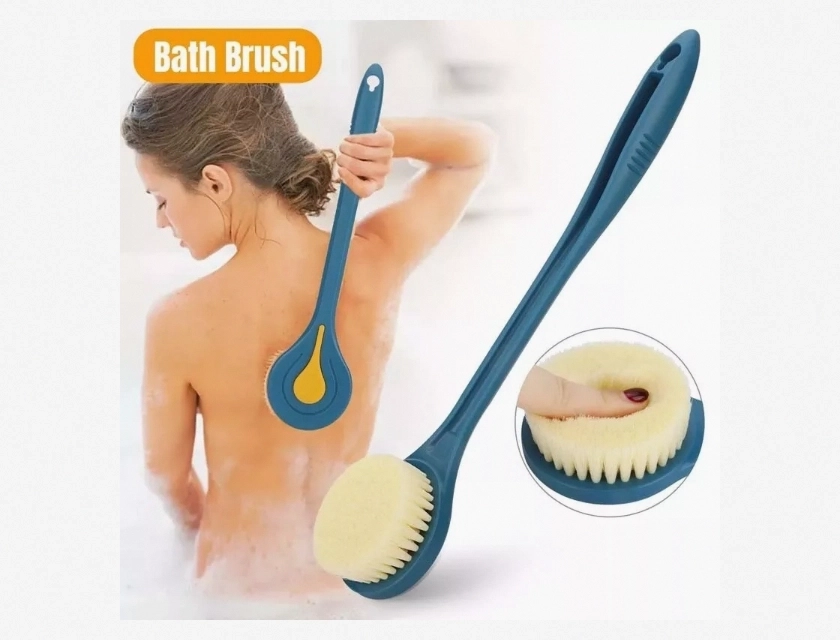 14.7 Inch Long Handle Bath Brush with Soft Bristles for Back and Body Washing