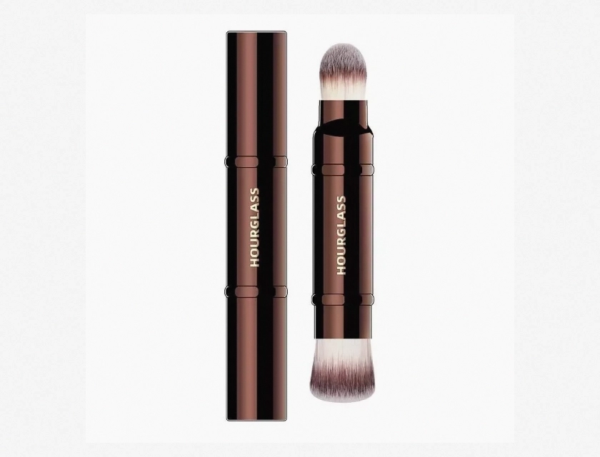 Hourglass Double-Ended Complexion Brush with Retractable Foundation and Blending Brush