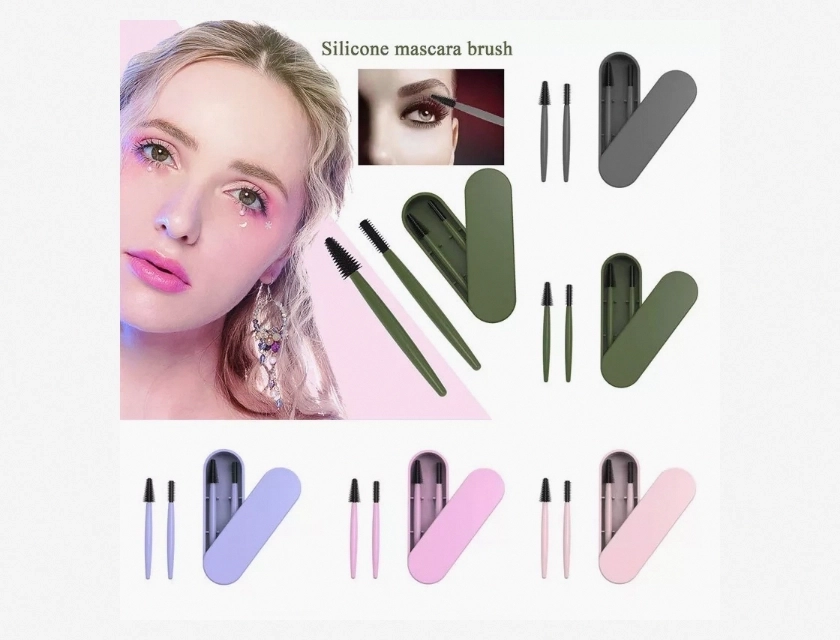 2-Piece Eyelash and Eyebrow Brush Set for Precise Grooming and Styling