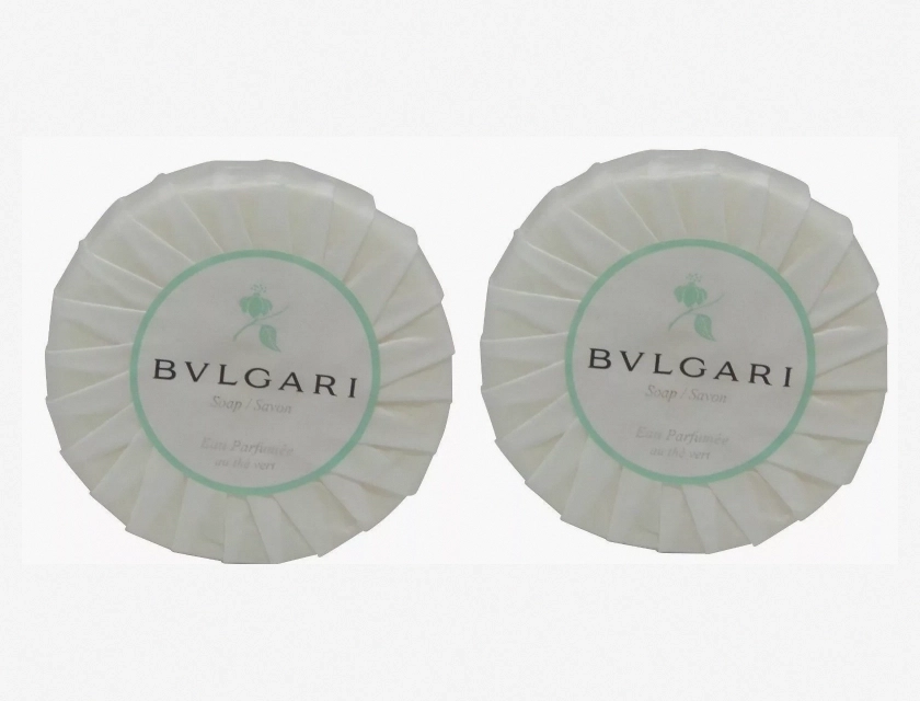 Bvlgari Au The Vert Green Tea Soap, Set of 2 Bars, 2.6 oz Each (Total 5.2 oz)
