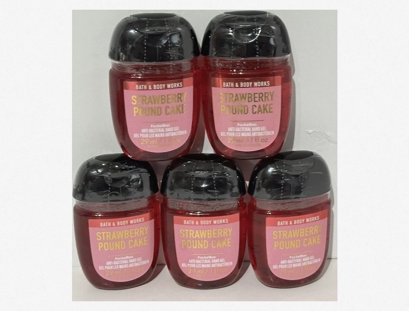 Bath & Body Works Strawberry Pound Cake PocketBac Antibacterial Hand Sanitizer Gel, 1 oz