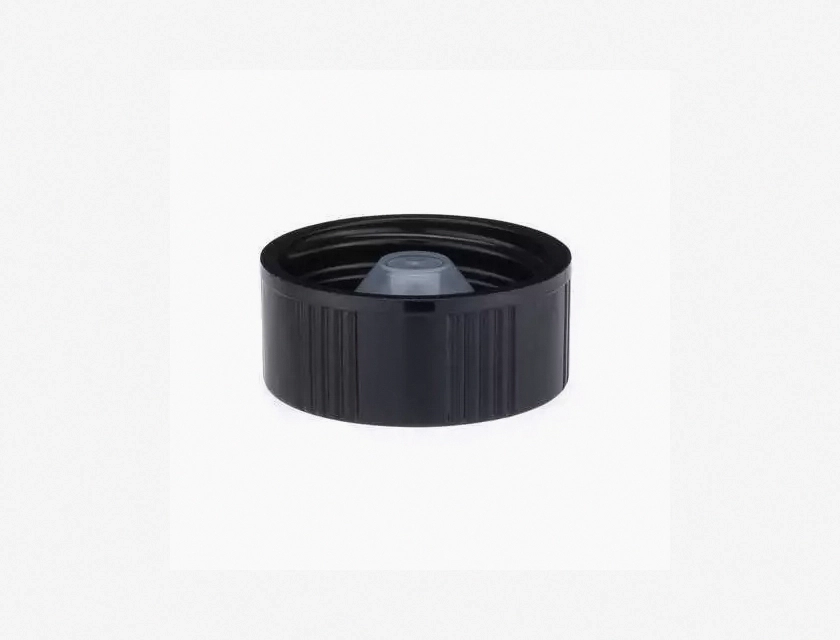 Black Polycone Caps for 4 oz Boston Round Bottles, 24/400, Pack of 12