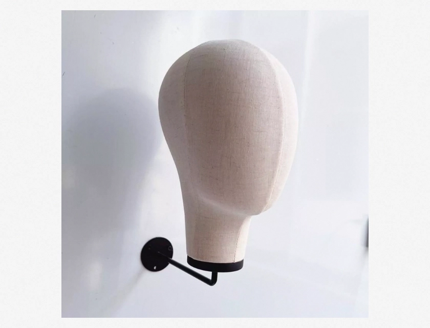 Mannequin Head Wall Mount for Wigs Hats and Caps Home and Barbershop Decor