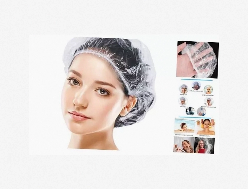Disposable Shower Caps 100 Count, Thick and Large Shower Cap for Hair Protection, One Size Fits Most Adults