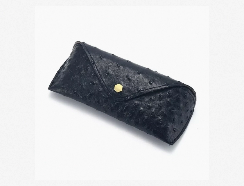 Leather Eyeglass Case Hard Shell Portable Sunglasses Case for Men Women