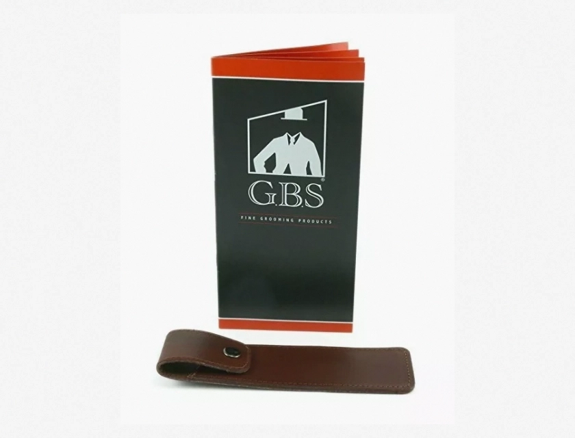 GBS Brown Genuine Leather Straight Razor Case – Travel Shaving Razor Holder for Men