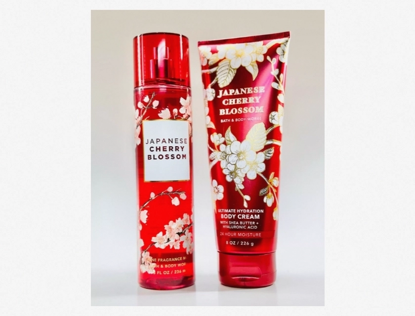 Japanese Cherry Blossom Gift Set by Bath & Body Works, 2 Piece Body Care Collection