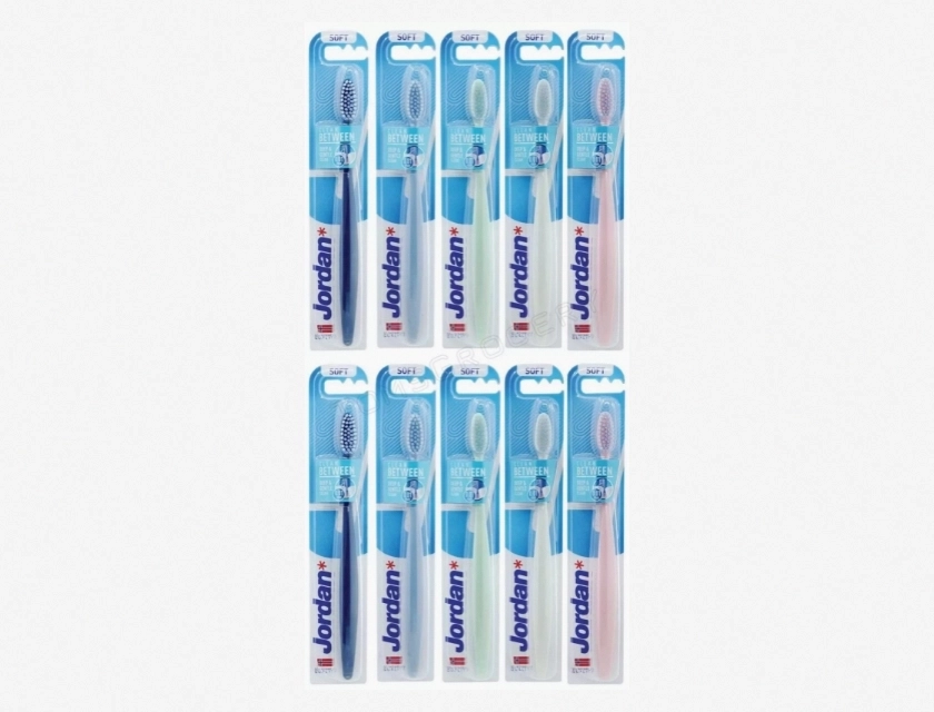 Jordan Clean Between Soft Ultra Thin Bristle Toothbrush for Sensitive Gums, 10 Count