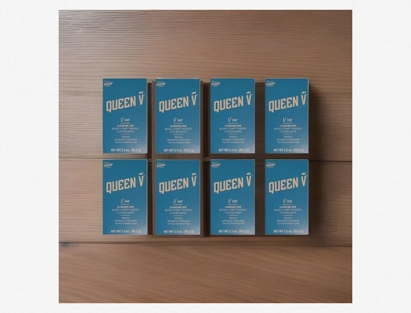 8-Pack Queen V Cleansing Bars – Wild Berry Scented Feminine Care pH Balanced Bar