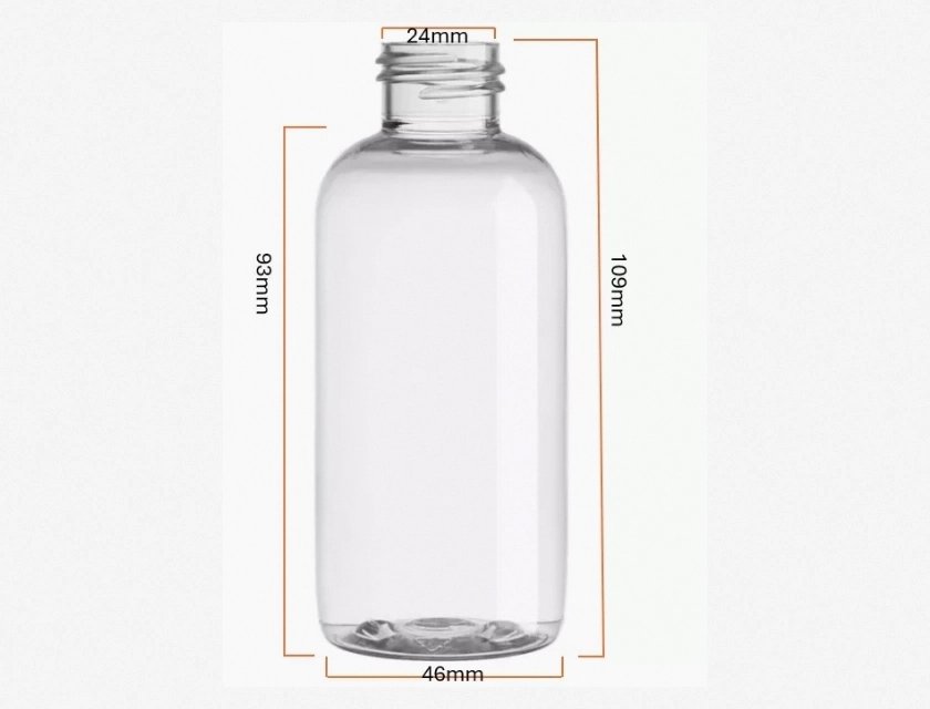 PET Clear Boston Round Bottles with 24/410 Neck Finish, 4 oz, 12-Pack