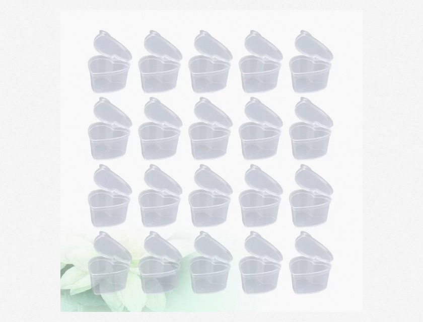 25 Pcs Size 1 Clear Plastic Containers with Lids, Small Storage Bins with Snap-On Lids for Organizing