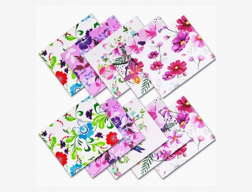 Eyeglass Cleaning Cloths Microfiber Elegant Flower Design Lens Cleaner for Glasses Screens