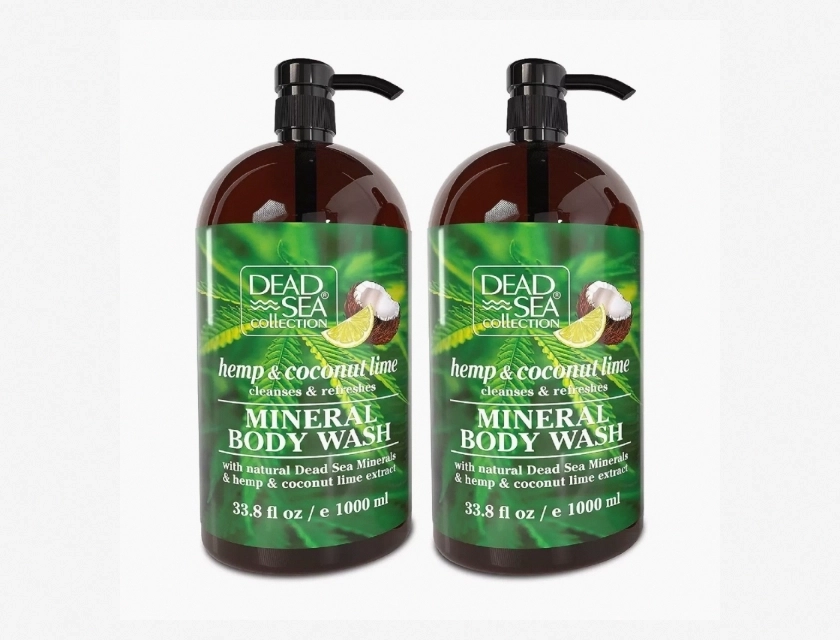 Hemp and Coconut Lime Body Wash for Women and Men, Pack of 2, Natural Cleanser