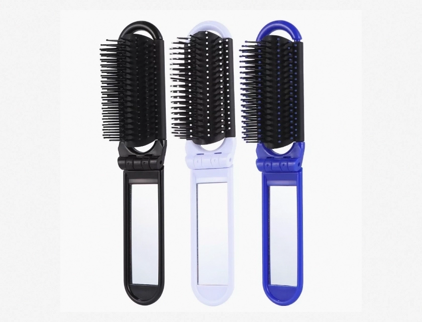 Compact Foldable Comb 3-Piece Set for Travel, Portable Clutch Bag Pocket Comb