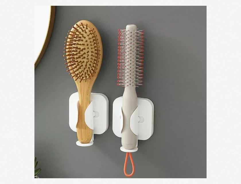 Hair Comb Brush Storage Rack, Punch-Free Wall Mounted Organizer Holder for Bathroom and Salon