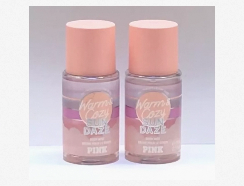 Victoria’s Secret Pink Warm & Cozy Sun Daze Body Mist Travel Size 2.5 fl oz Twin Pack