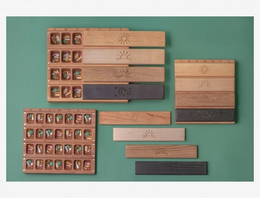Pill Box Organizer 7 Day Night 4 Times a Day Weekly AM PM